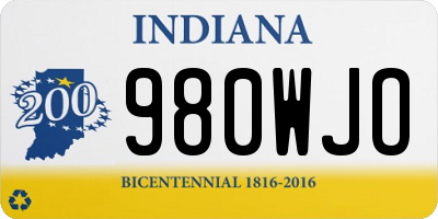 IN license plate 980WJO