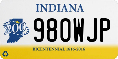IN license plate 980WJP