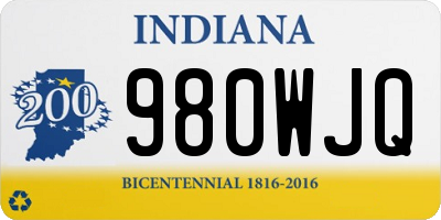 IN license plate 980WJQ