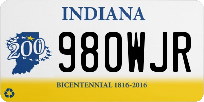 IN license plate 980WJR