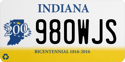 IN license plate 980WJS