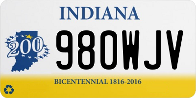 IN license plate 980WJV