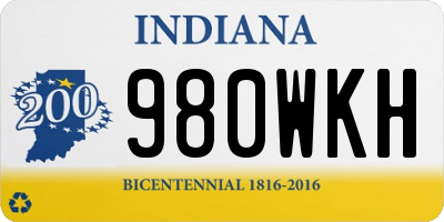 IN license plate 980WKH