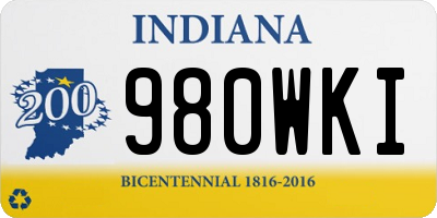 IN license plate 980WKI