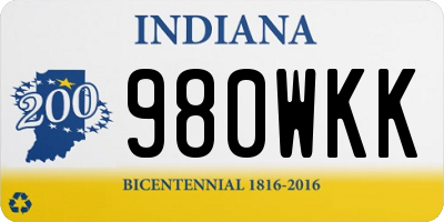 IN license plate 980WKK