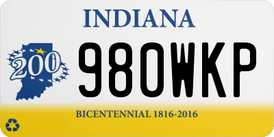 IN license plate 980WKP