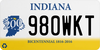 IN license plate 980WKT