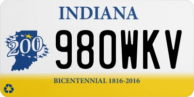 IN license plate 980WKV