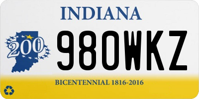 IN license plate 980WKZ