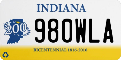 IN license plate 980WLA