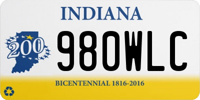IN license plate 980WLC