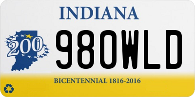 IN license plate 980WLD