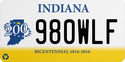 IN license plate 980WLF