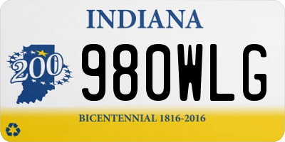 IN license plate 980WLG