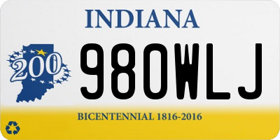IN license plate 980WLJ