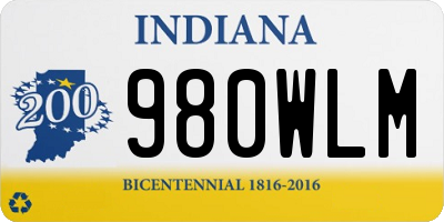 IN license plate 980WLM