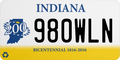 IN license plate 980WLN