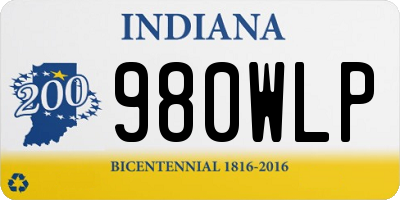 IN license plate 980WLP