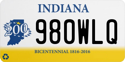 IN license plate 980WLQ