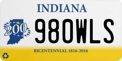 IN license plate 980WLS