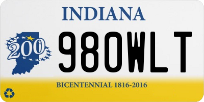 IN license plate 980WLT