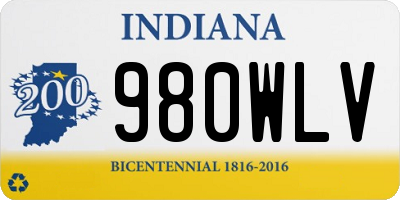 IN license plate 980WLV