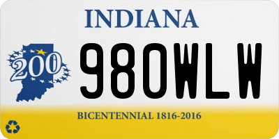 IN license plate 980WLW