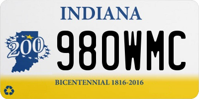 IN license plate 980WMC