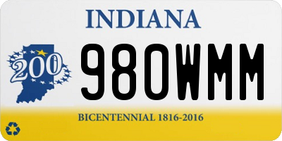 IN license plate 980WMM