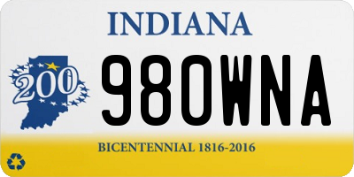 IN license plate 980WNA
