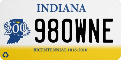 IN license plate 980WNE