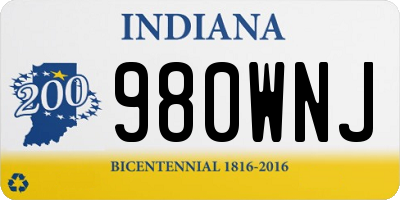 IN license plate 980WNJ