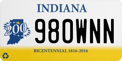 IN license plate 980WNN