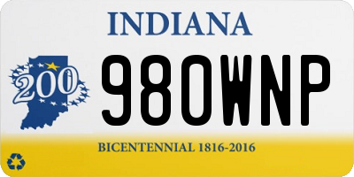 IN license plate 980WNP