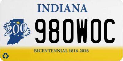 IN license plate 980WOC
