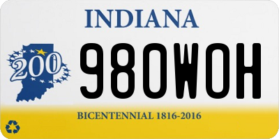IN license plate 980WOH