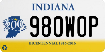 IN license plate 980WOP