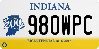 IN license plate 980WPC
