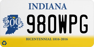 IN license plate 980WPG