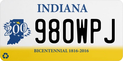 IN license plate 980WPJ