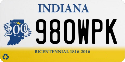IN license plate 980WPK
