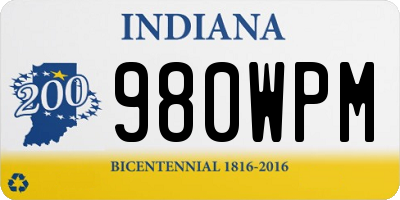 IN license plate 980WPM