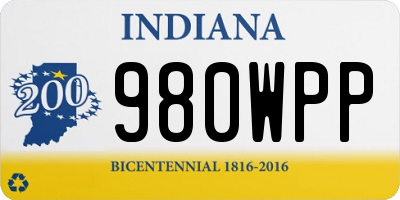 IN license plate 980WPP