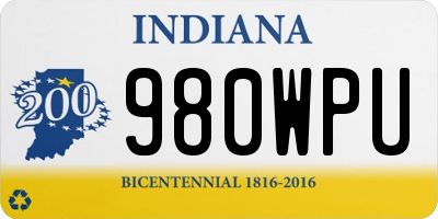 IN license plate 980WPU