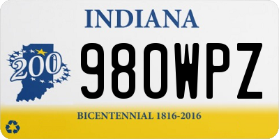 IN license plate 980WPZ