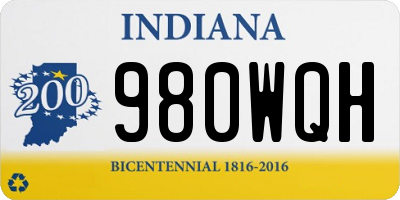 IN license plate 980WQH