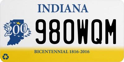 IN license plate 980WQM