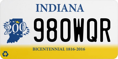 IN license plate 980WQR