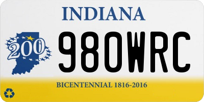 IN license plate 980WRC