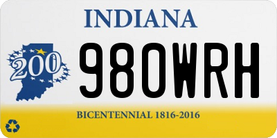 IN license plate 980WRH